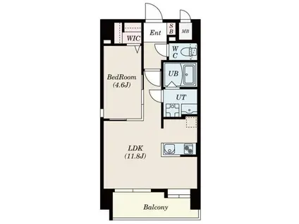 S-RESIDENCE久留米六ツ門ABRイーストI(1LDK/9階)の間取り写真