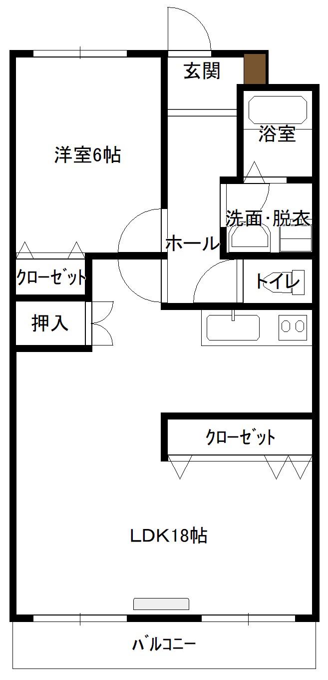 マンション セカンドピラー(1LDK/2階)の間取り写真