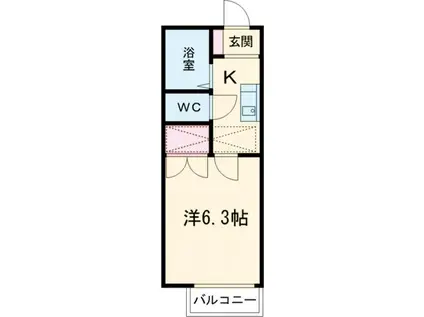 パルテネール中野(1K/1階)の間取り写真
