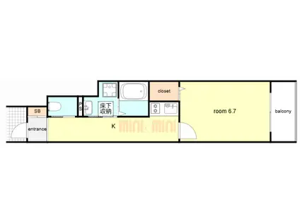 シェリル神戸岡本(1K/1階)の間取り写真