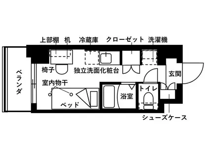 フレンシアエール仙川(ワンルーム/5階)の間取り写真