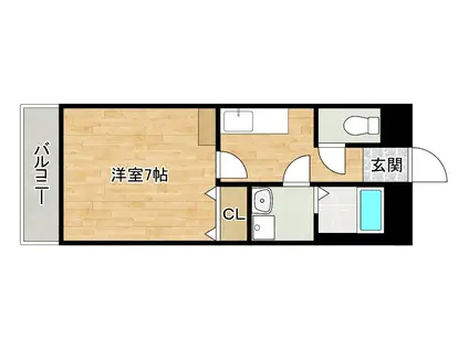 ミーナ清水(1K/3階)の間取り写真