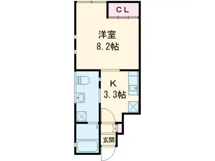 ラニモアナ高梨(1K/1階)の間取り写真