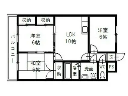 フォレストハイツ(3LDK/4階)の間取り写真