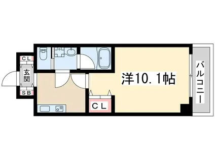 リビー東三国(1K/8階)の間取り写真