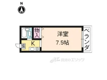 ニューシャープ(ワンルーム/3階)の間取り写真