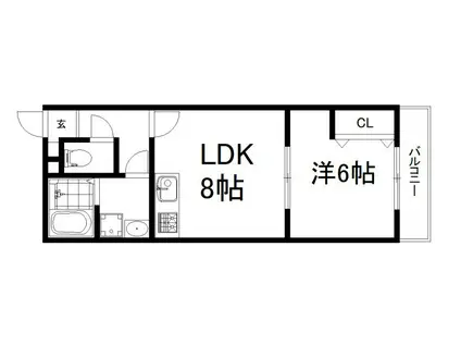 メゾンドグリシーヌ(1LDK/1階)の間取り写真