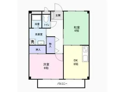 SURPLUSリーベI(2DK/2階)の間取り写真