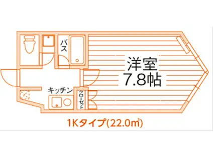 学生会館 ユニエトワール函館(1K/3階)の間取り写真