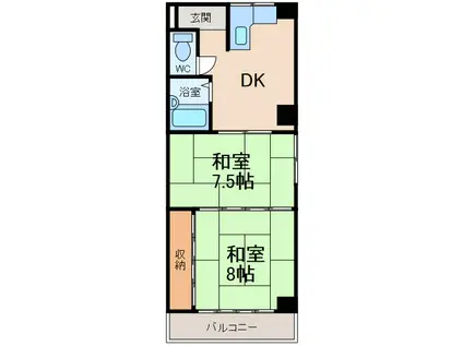 コーポフェ二ックス(2DK/3階)の間取り写真