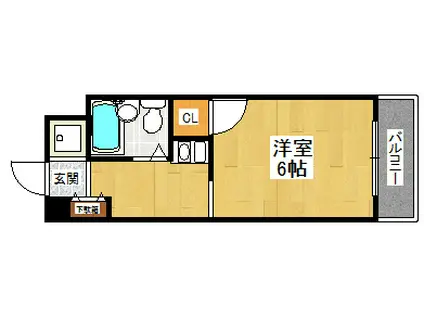 ローレルメゾン(1K/1階)の間取り写真