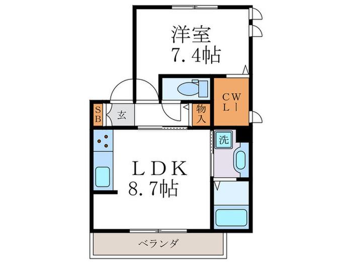 シャンポール雅(1LDK/1階)の間取り写真