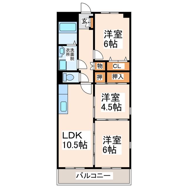 フロンティア・ウィン(3LDK/3階)の間取り写真