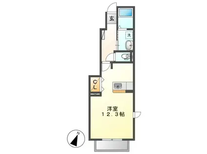 シャンロジュマン(1K/1階)の間取り写真