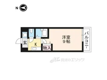 トゥルー西ノ京(1K/2階)の間取り写真