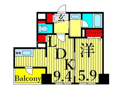 カスタリア北上野(1LDK/10階)の間取り写真