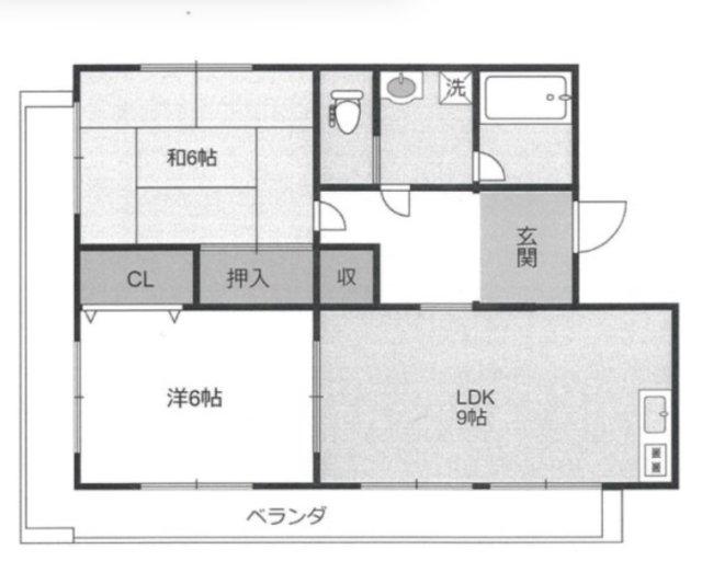 メゾンやすむろI(2LDK/3階)の間取り写真