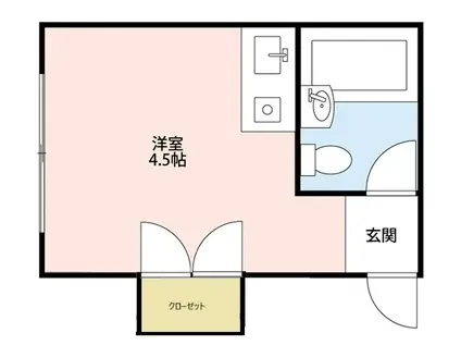 ハイツ上ノ台(ワンルーム/2階)の間取り写真