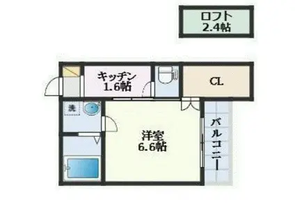 ロングリングロングランド(1SK/2階)の間取り写真