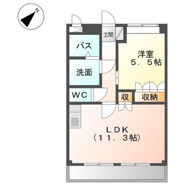 ラ・レユシイル(1LDK/1階)の間取り写真