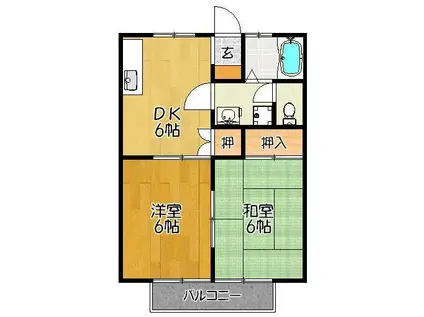 MKハイム(2DK/1階)の間取り写真