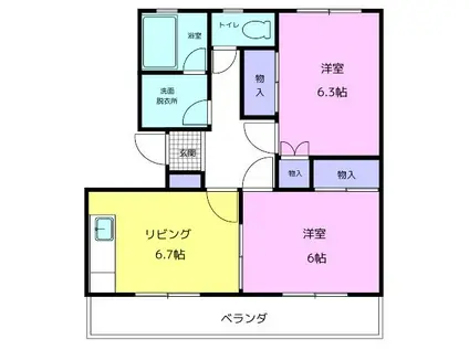 COTE DE ORANGE(2DK/4階)の間取り写真