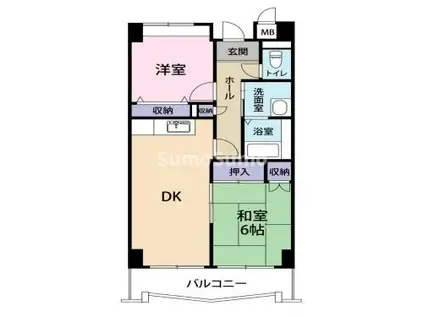 ガーデンコート楠ヶ丘(2LDK/3階)の間取り写真