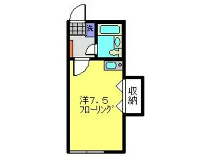 ヴァイルヘンハイム(ワンルーム/2階)の間取り写真