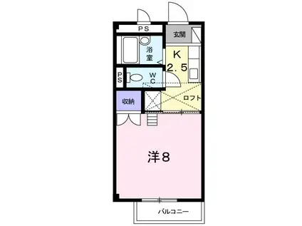 メゾン ボー B(1K/1階)の間取り写真