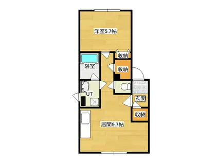 ポピーハウス(1LDK/2階)の間取り写真