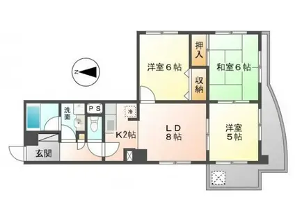 松川ビル(3LDK/3階)の間取り写真