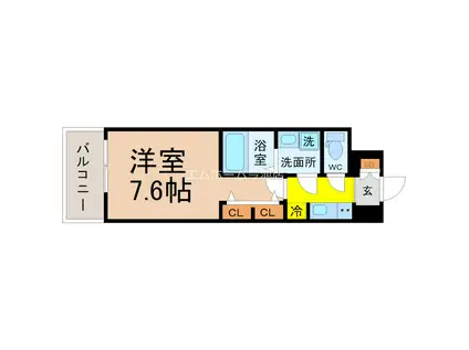 S-RESIDENCE桜本町AWESOME(1K/11階)の間取り写真