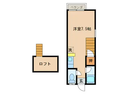 クリスティハウス(ワンルーム/2階)の間取り写真