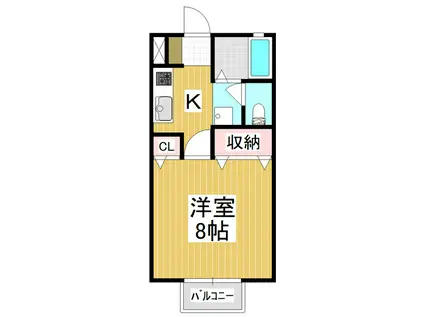 ハイツ・ルミーナ(1K/2階)の間取り写真