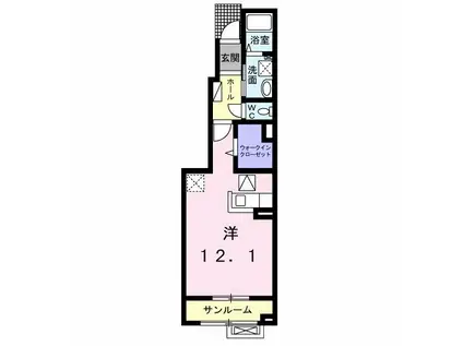 ラピス ラズリ(ワンルーム/1階)の間取り写真