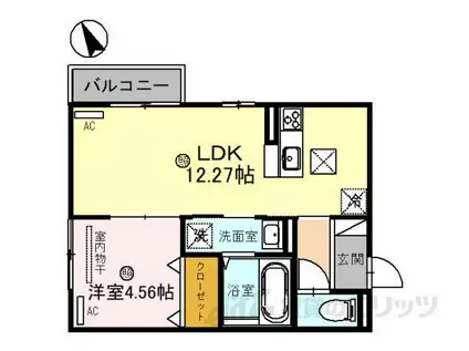 ロイヤルメゾンHYS(1LDK/1階)の間取り写真