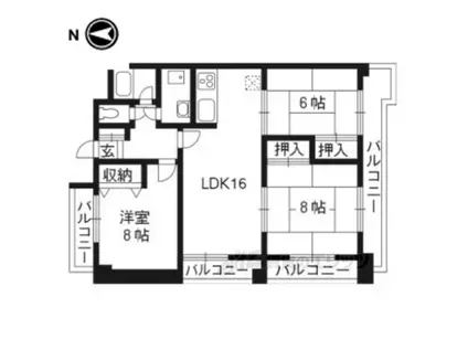 ハリマシリーズ Ⅰ(3LDK/4階)の間取り写真