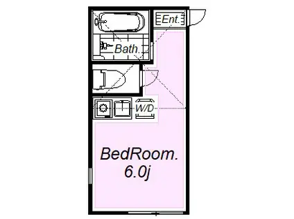 ユナイト小倉クーベルタンの杜(ワンルーム/2階)の間取り写真