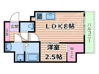 KRYSTAL FIMETHII番館(1LDK/7階)の間取り写真