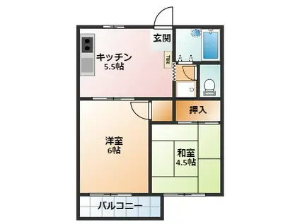 斉木アパート(2DK/2階)の間取り写真