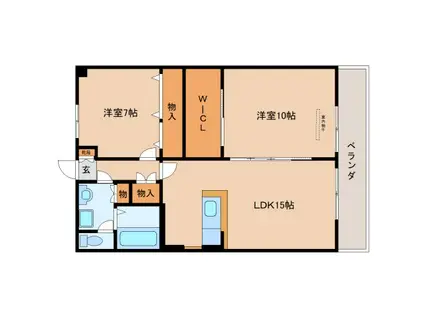 リバティハウスいかるがPART1(2LDK/3階)の間取り写真