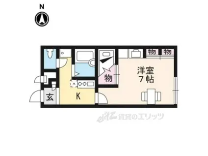 レオパレス林田(1K/1階)の間取り写真