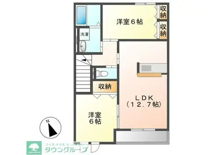 ラ・パッセ・デラ・メンテ(2LDK/2階)の間取り写真