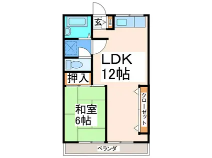 サンライフ高野(1LDK/4階)の間取り写真