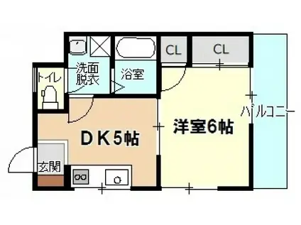 コーポ谷本(1DK/1階)の間取り写真