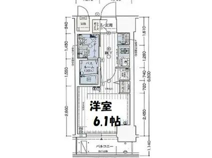 エステムコート難波ウエスト-SIDEIIIドームシティ(1K/10階)の間取り写真