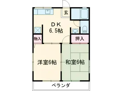 カストル A棟(2DK/2階)の間取り写真
