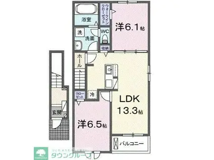 ウィステリア ガーデン(2LDK/2階)の間取り写真