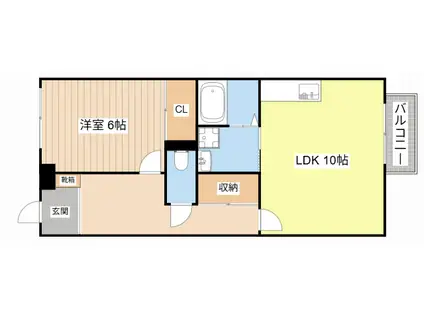 CASA FORESTA(1LDK/2階)の間取り写真