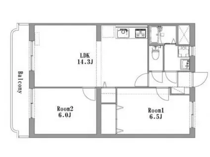 ひかりMY(2LDK/1階)の間取り写真